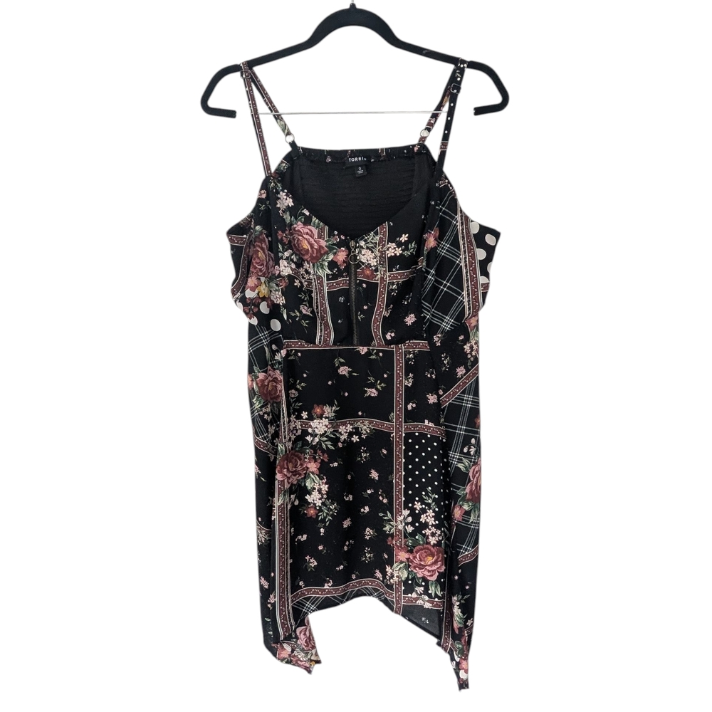 Torrid Flowy Floral Black Sharkbite Top Sz.18/20